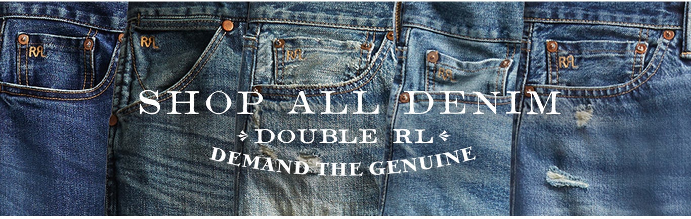 Row of Double RL denim in various washes