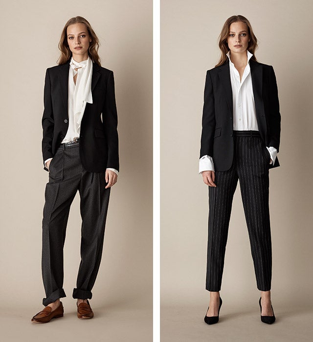Woman in blazer worn two ways