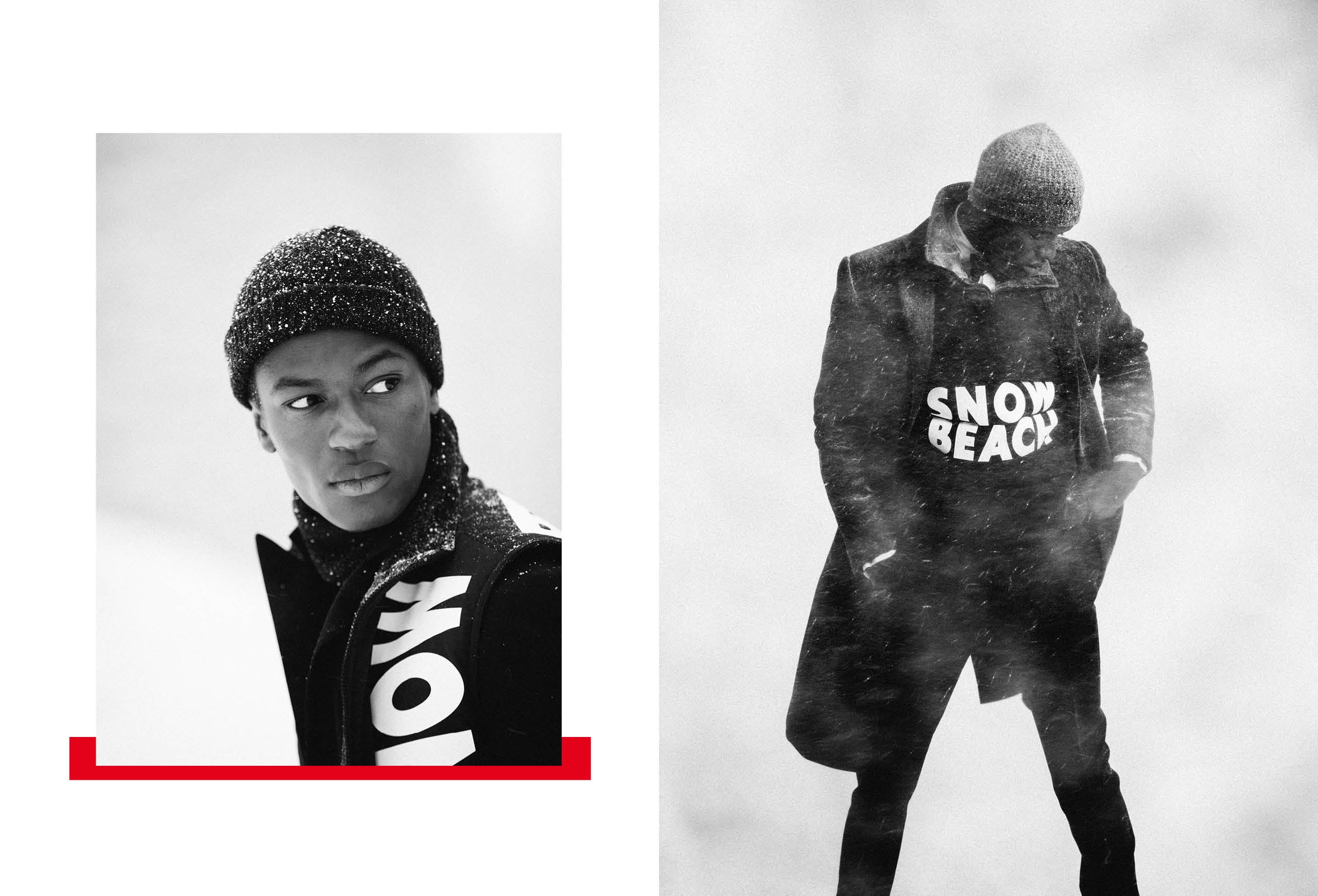 The 2018 Snow Beach campaign, featuring the Color and Black & White collections