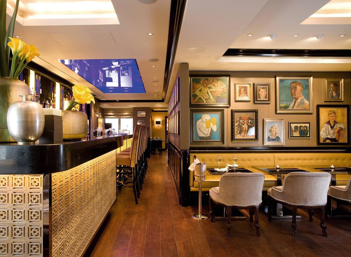 Art from the vast Rosenstein Collection—which includes more than 400 cubist, expressionist and postimpressionist works—inside the restaurant at the St. James’s Hotel and Club.
