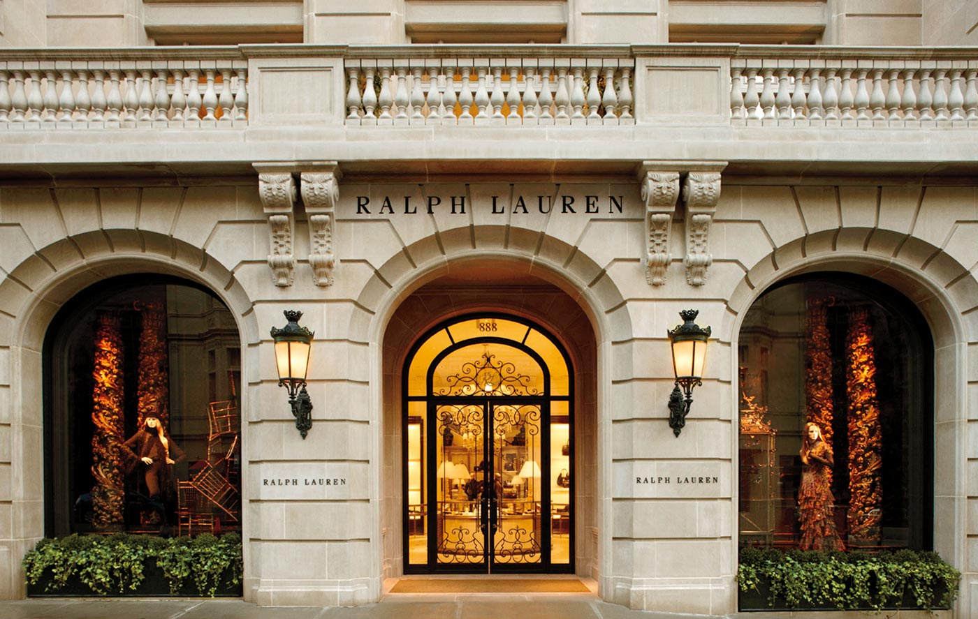 Completed in 2010, the Ralph Lauren mansion at 888 Madison Avenue offers the women's, children's, and home collections