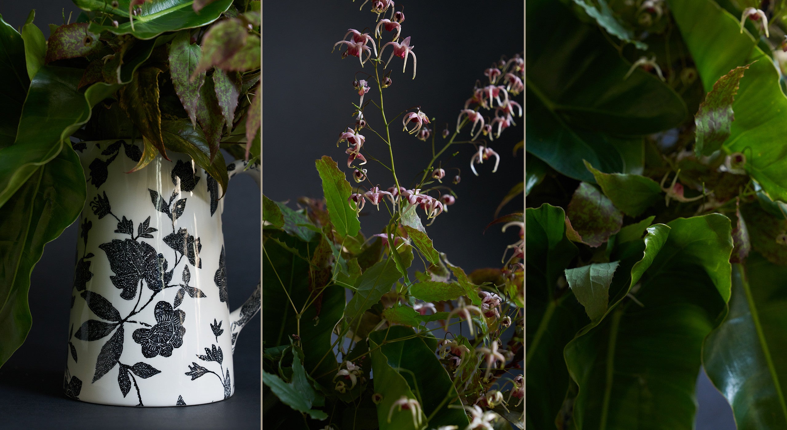 “What’s great about this combination is that while some of the flowers might drop, there are buds that are continuing to open. It’s important to feel engaged with an arrangement like this—open to playing around as the flowers change and fall, as opposed to being fearful of messing something up.”