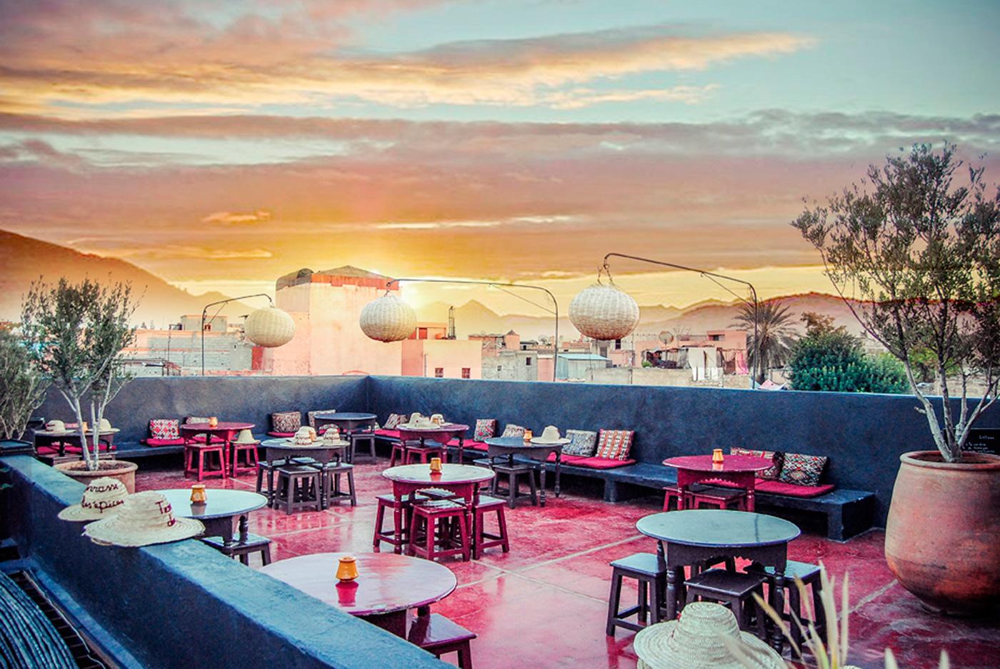 The warm atmosphere of Kamal Laftimi’s Terrasse des épices is a brilliant contrast to his verdant Le Jardin