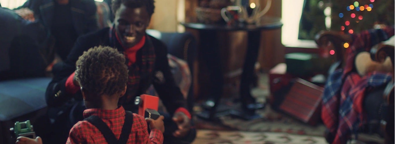 Video of family celebrating holidays in Polo attire.