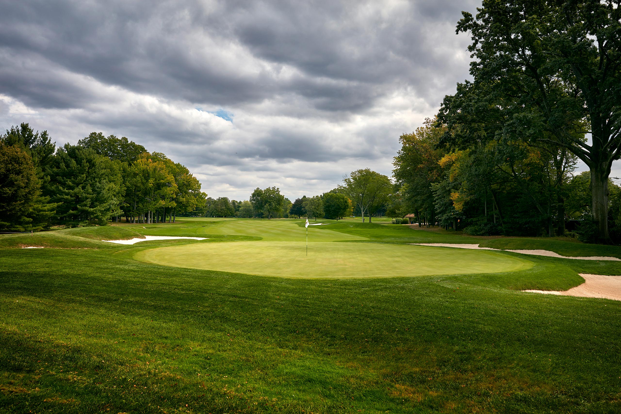 The 13th hole, where original architect A.W. Tillinghast chopped down an offending tree