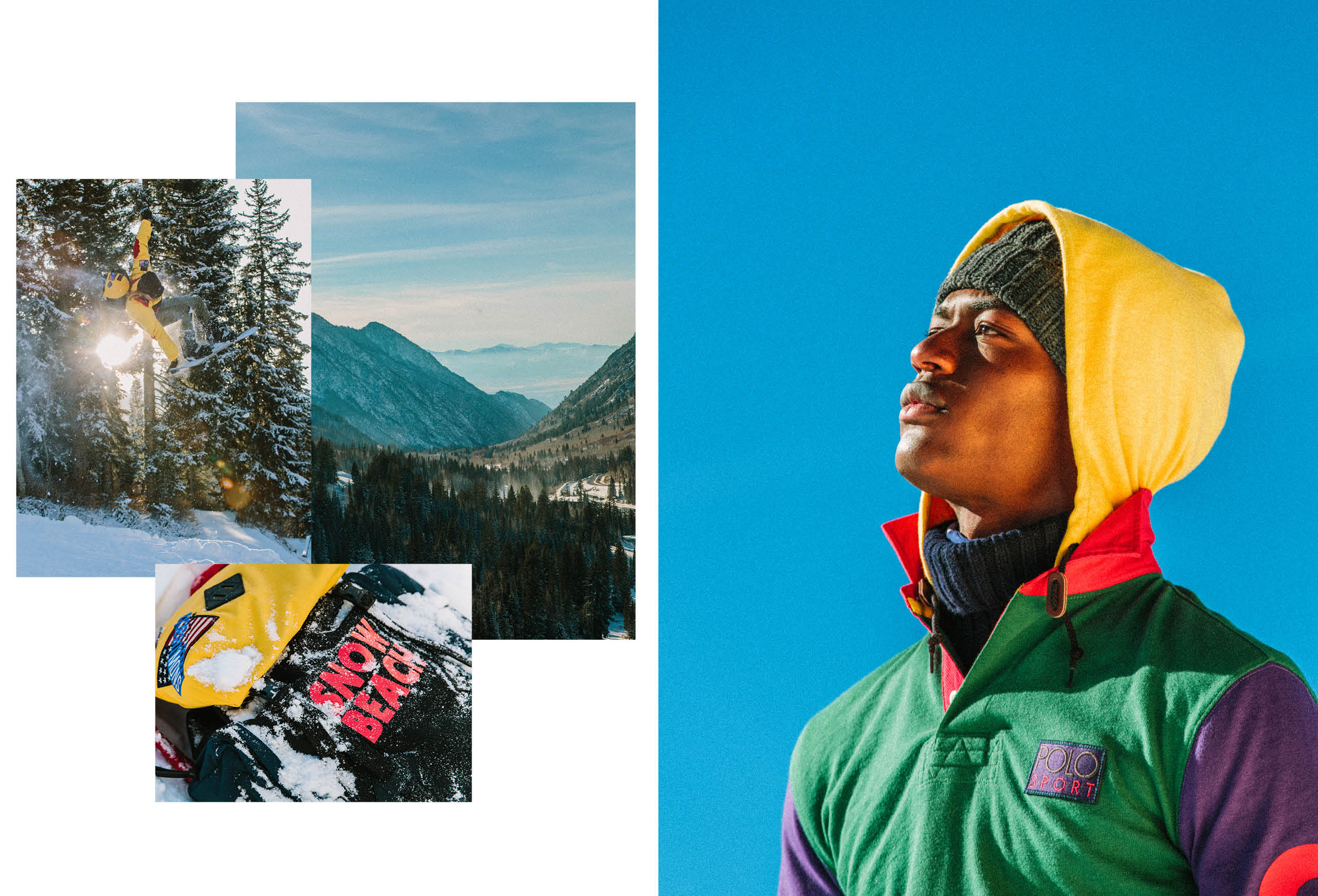 The 2018 Snow Beach campaign, featuring the Color and Black & White collections