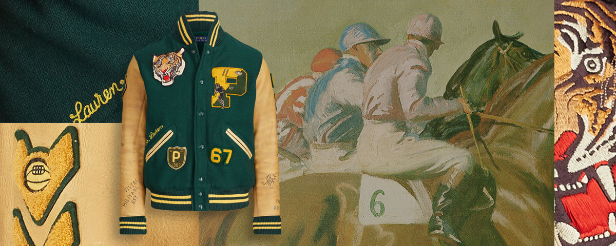 polo ralph lauren men's iconic letterman jacket