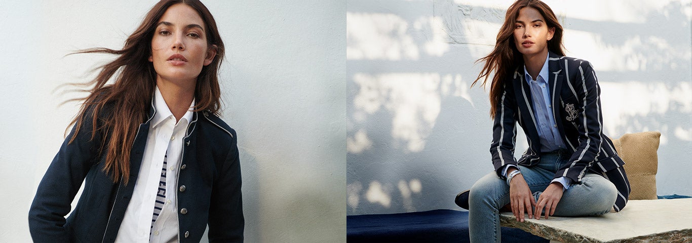 Video highlighting the latest naval-inspired collection in navy & white