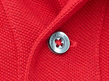 Close-up of Polo shirt buttoned placket