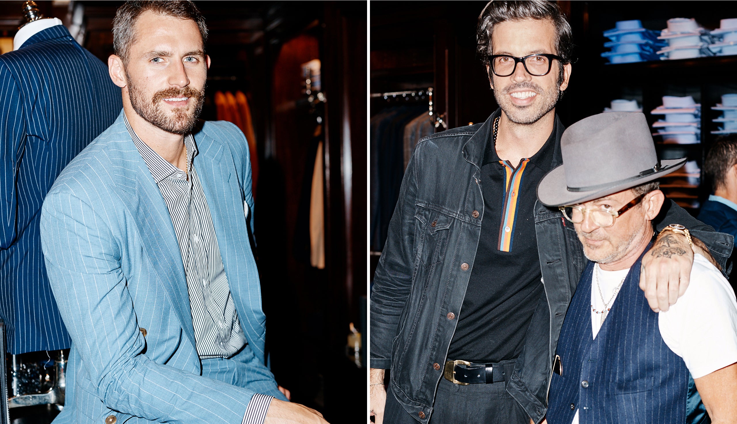 Cavaliers forward Kevin Love; <em>GQ</em> editor Will Welch and designer Mark McNairy