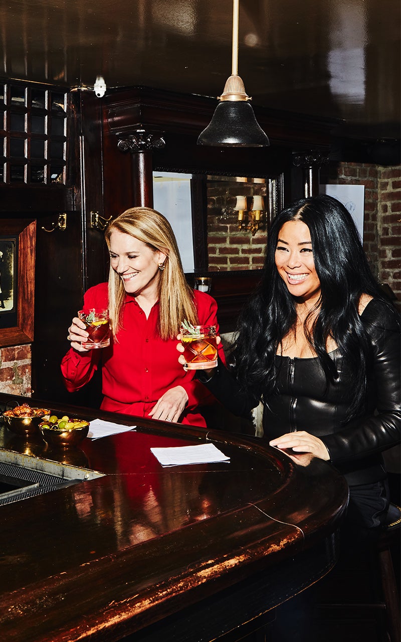 Jane Larkworthy (<em>left</em>) with Beatrice Inn owner and executive chef, Angie Mar
