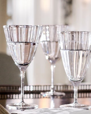 Beveled crystal stemmed glassware