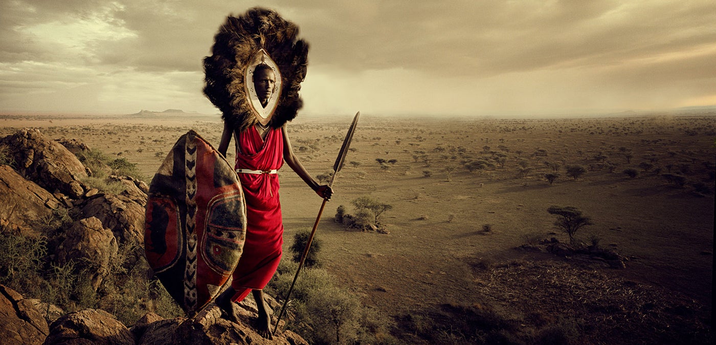 <span>Native to Tanzania’s Serengeti region, a Maasai warrior is responsible for protecting his family’s livestock from human and animal predators</span>. 