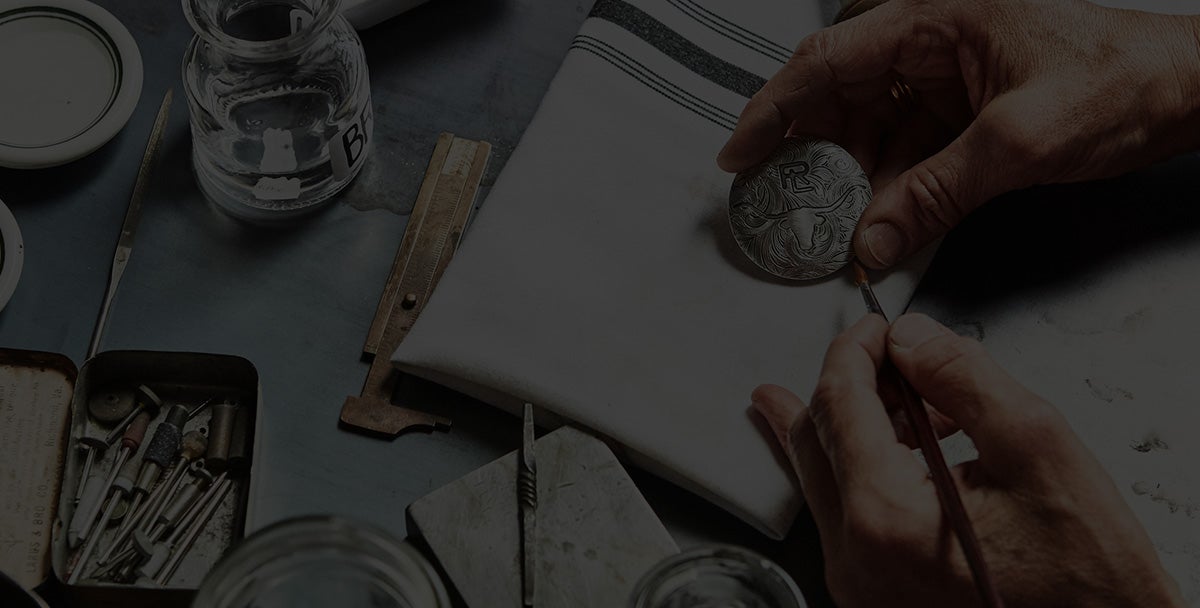 Photograph of the process of crafting the American Western Pocket Watch