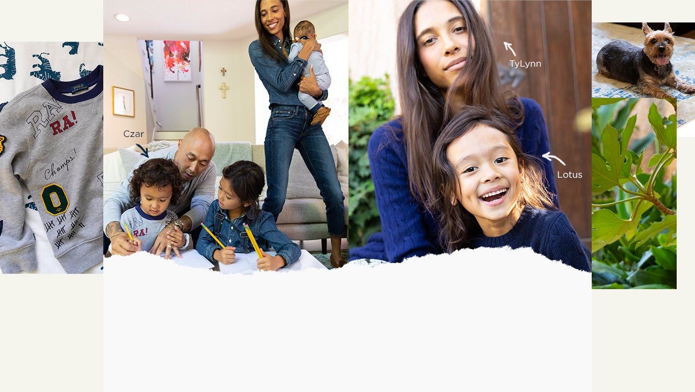 Collage of photos of the Nguyen family in Polo outfits.