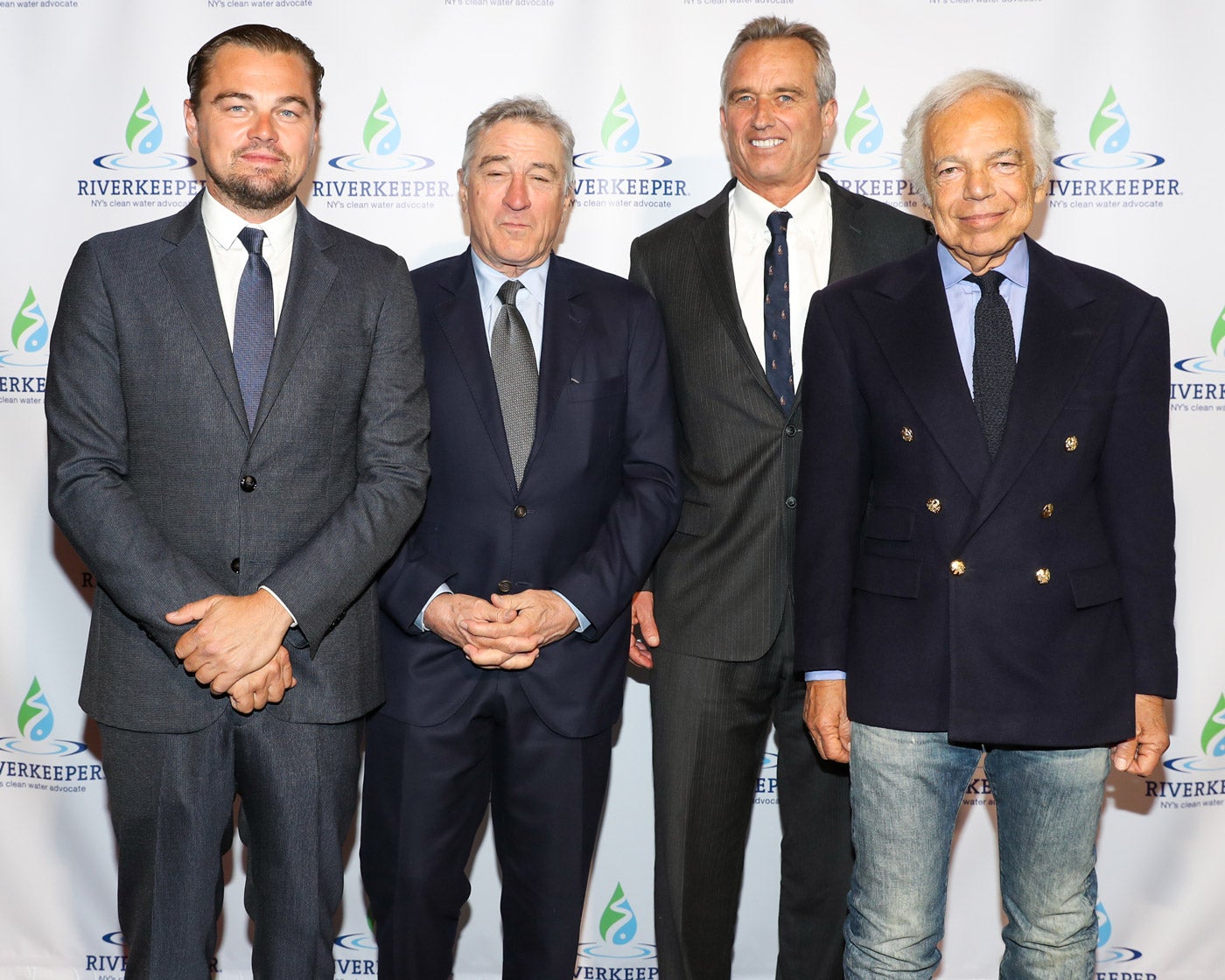 (Left to right) Leonardo DiCaprio, Robert De Niro, Robert F. Kennedy, Jr., and Ralph Lauren