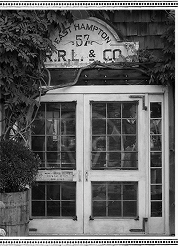 Black & white photograph of Double RL storefront