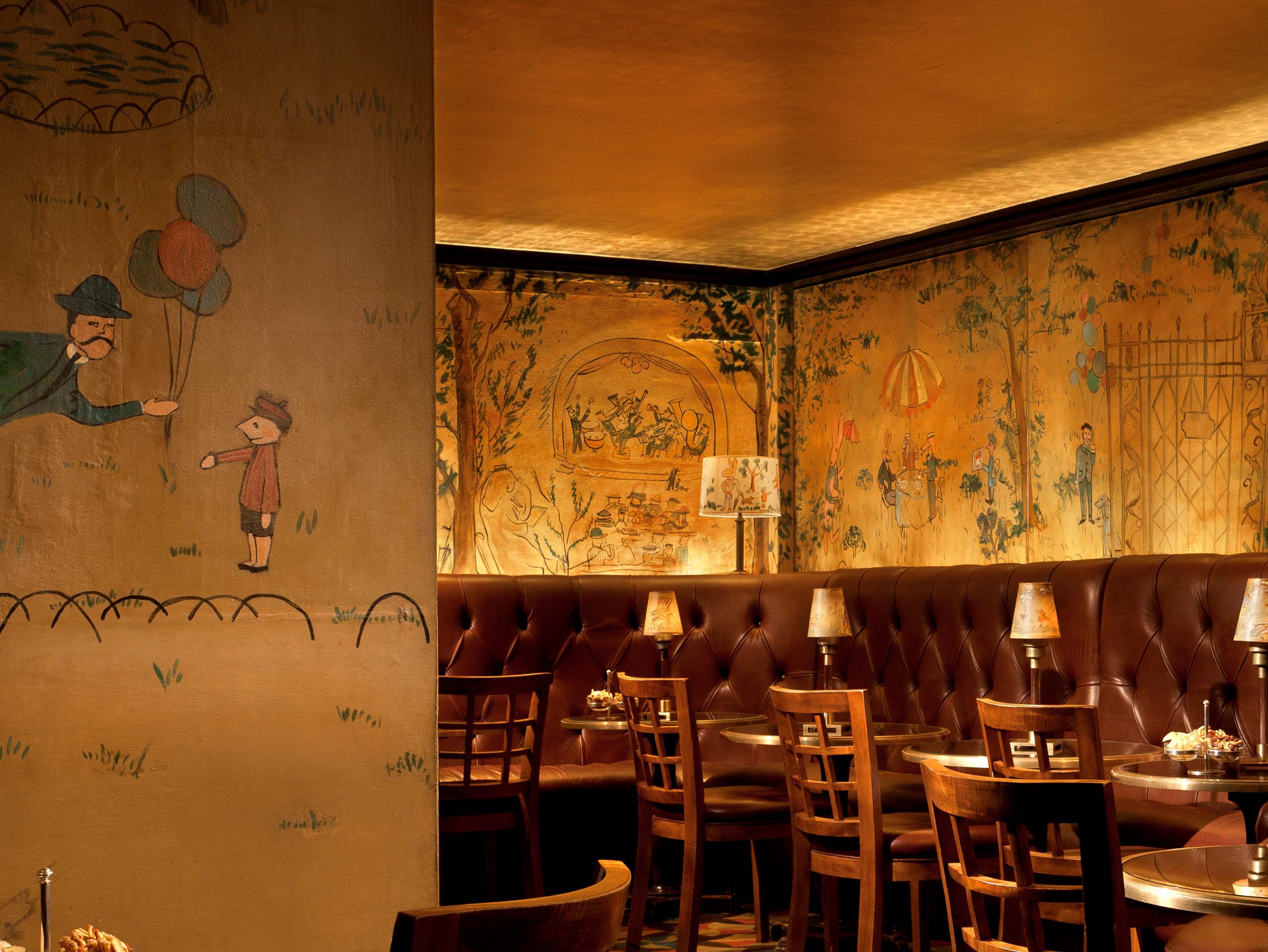 The Carlyle Hotel’s Bemelmans Bar is the namesake of Ludwig Bemelmans, who painted the mural that decorates it in 1947