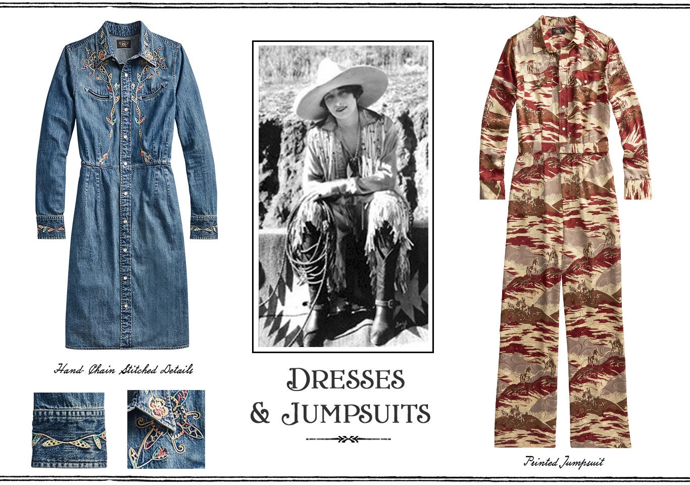 Denim shirtdress & camo coverall