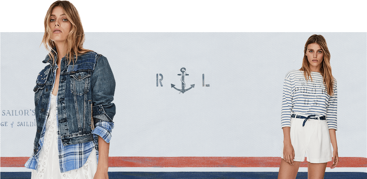 Women in navy-striped, nautical-inspired tops