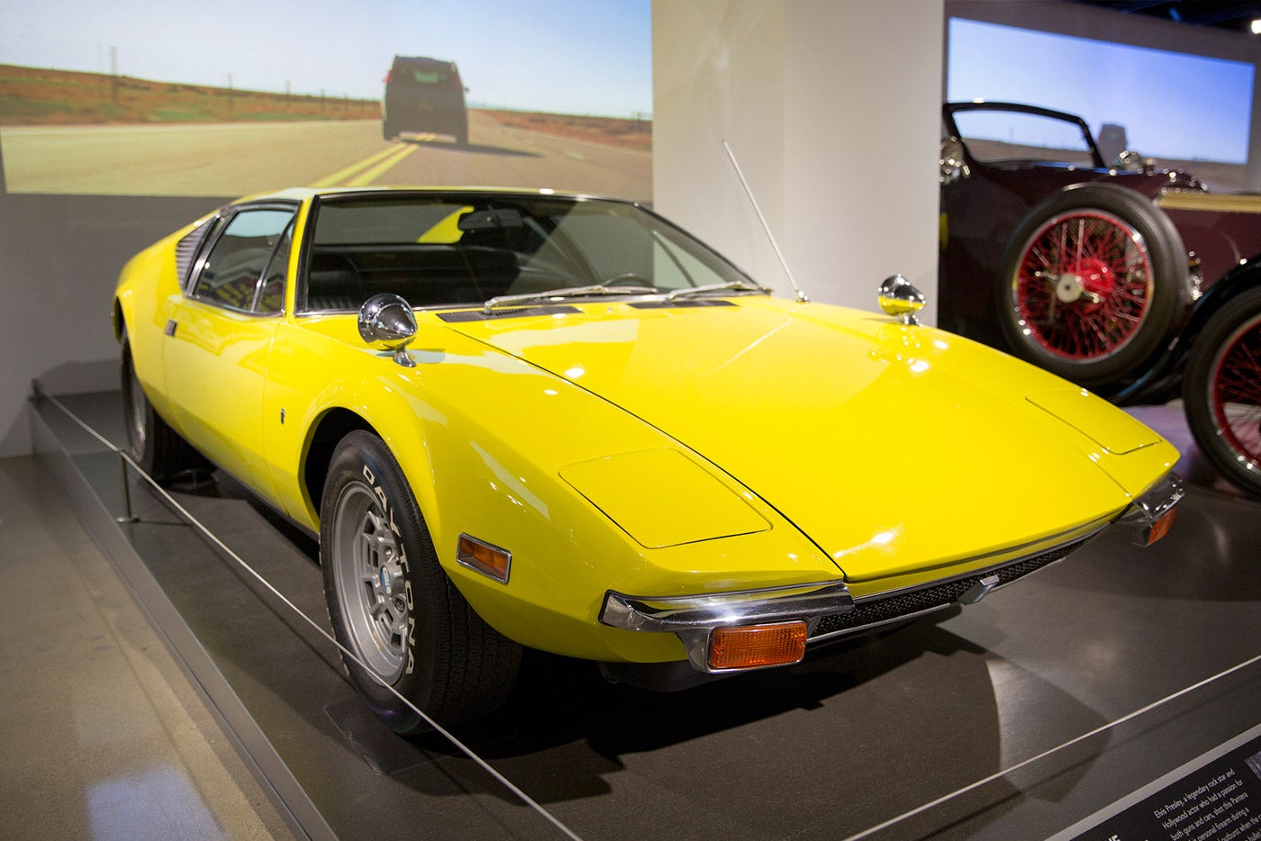 1971 De Tomaso Pantera: This Italian-American exotic belonged to Elvis Presley, who once hopped in the driver’s seat hoping to peel out in a dramatic exit. Instead, the engine stalled, Elvis took out his revolver, and shot the car three times