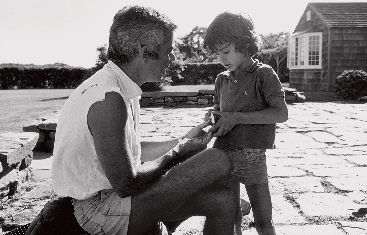 Ralph and Andrew Lauren in Amagansett, New York, 1976