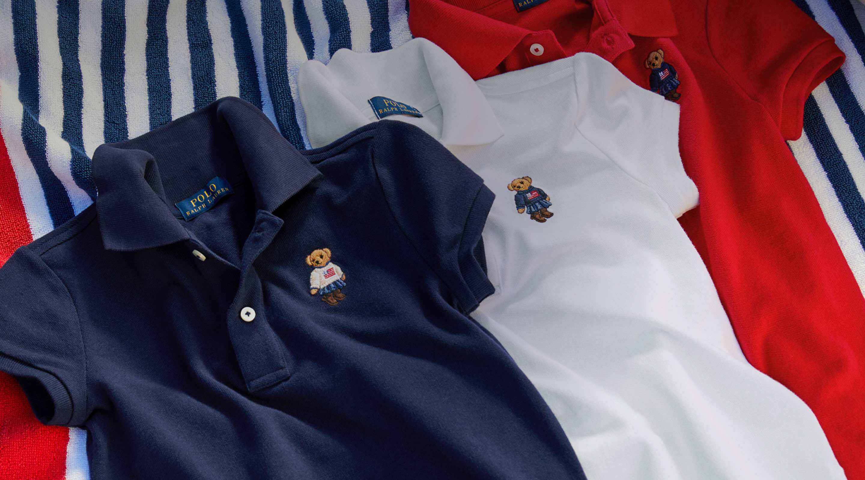 Polo shirts with different Polo Bear embroideries
