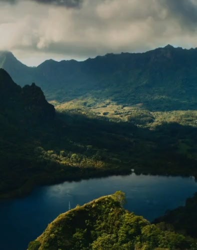 Video of lake & grassy hills & mountains
