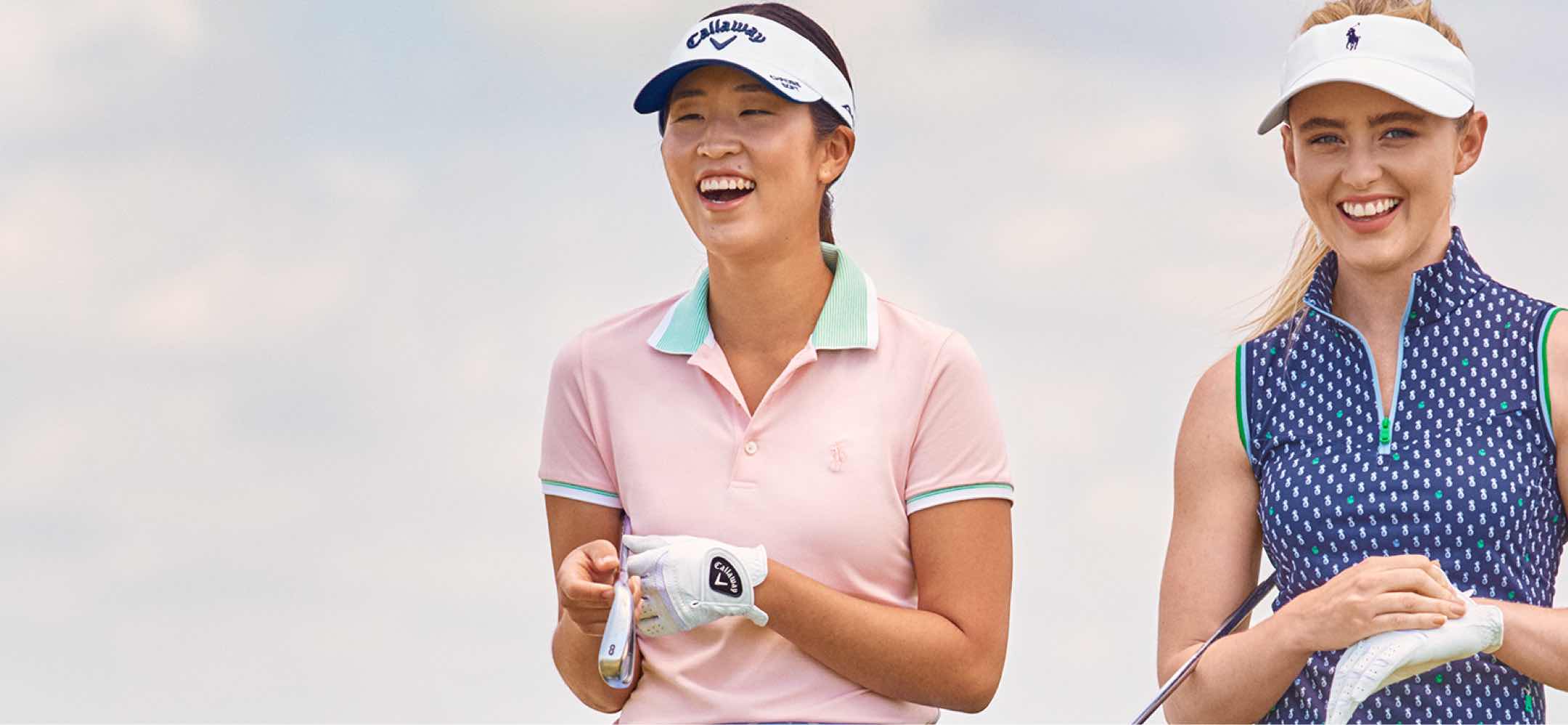Video still of pro golfers Andrea Lee and Kathryn Newton