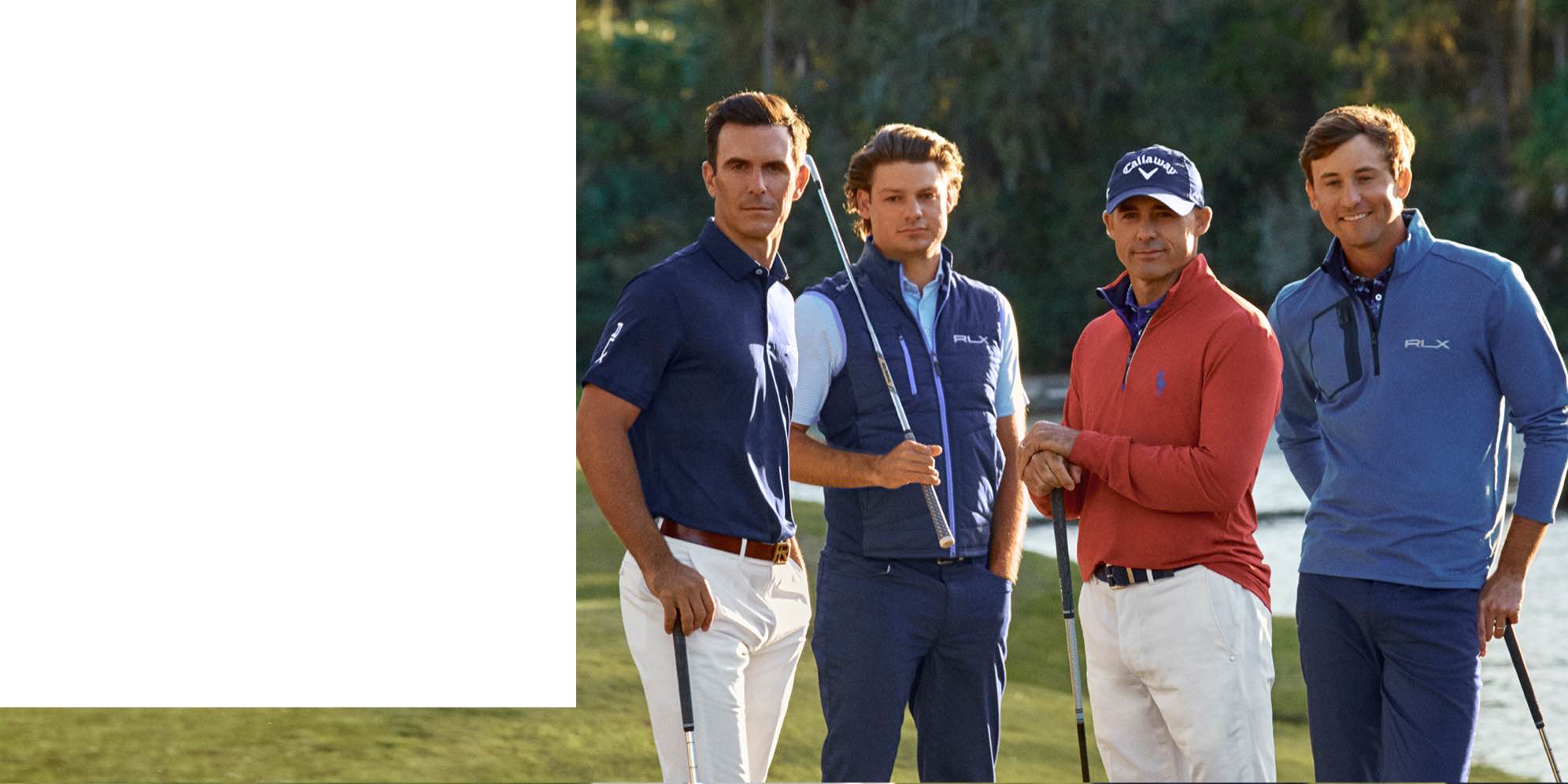 Photograph of RL golf ambassadors on the green in Polo styles