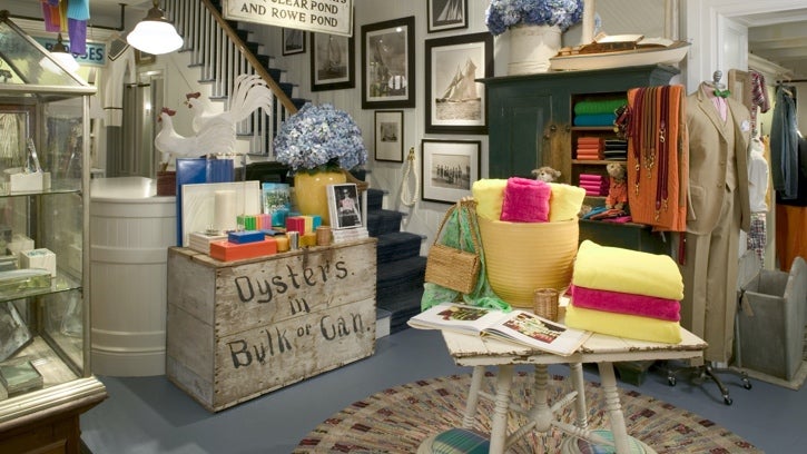 Photograph of the interior of the Polo Ralph Lauren store in Nantucket